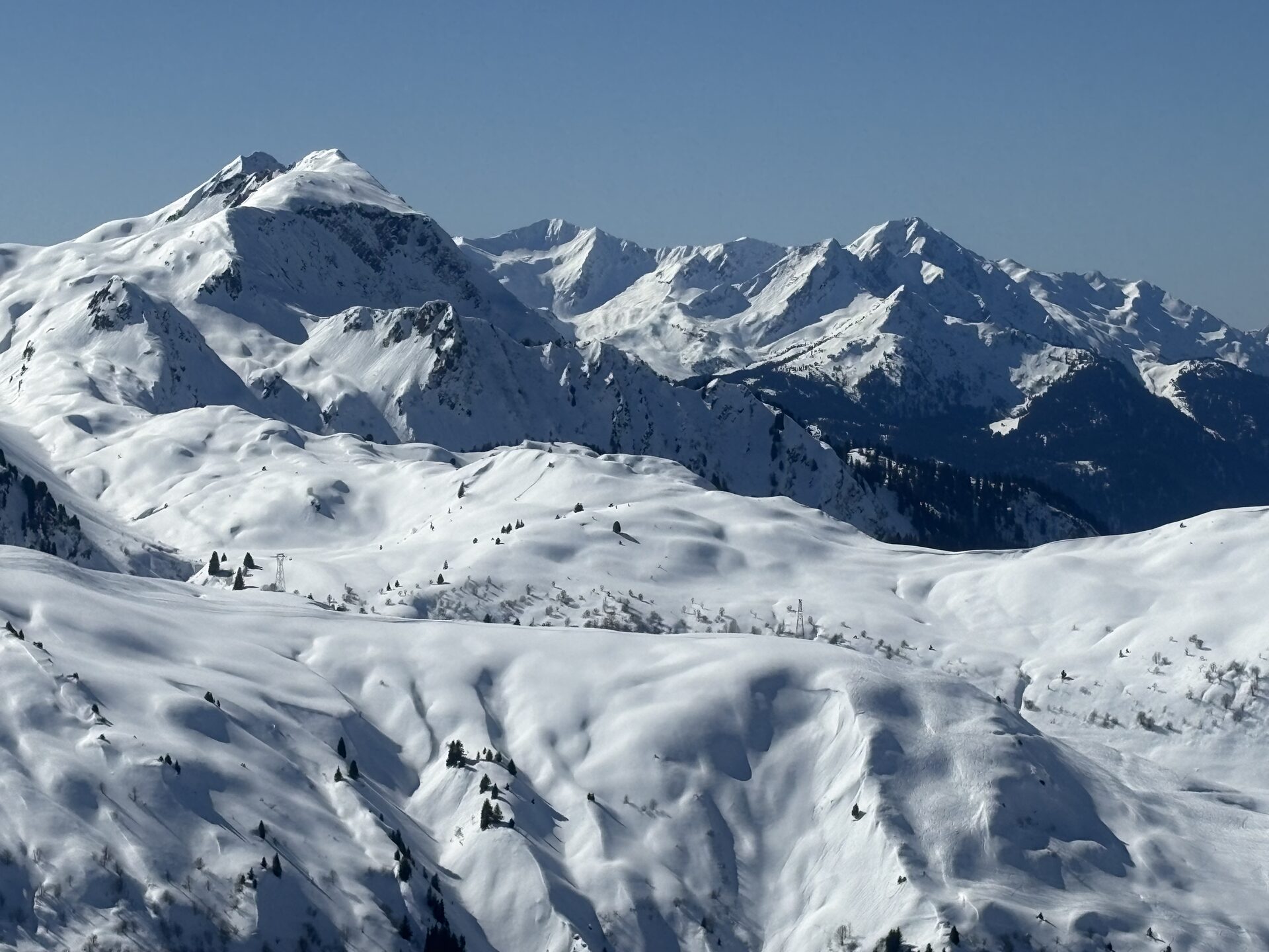 Panorama des pistes des Contamines